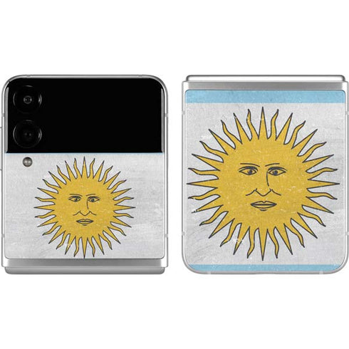 Argentina Flag Distressed Galaxy Z Flip4 5G Skin